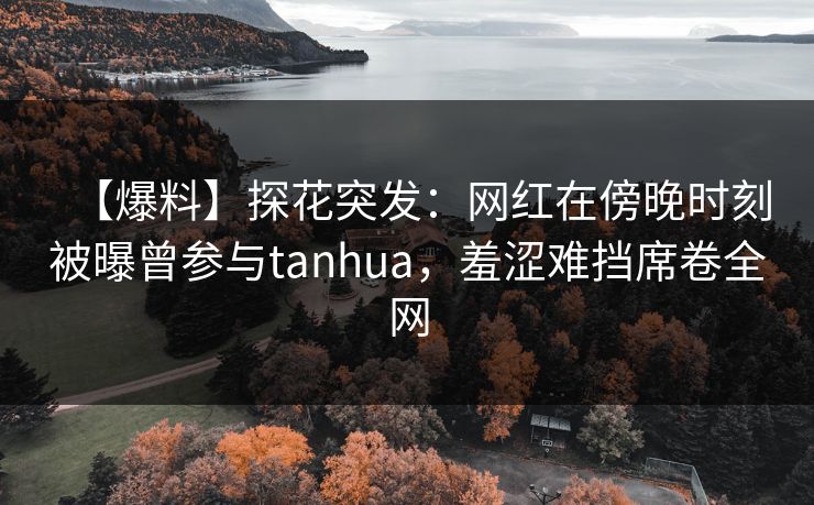 【爆料】探花突发：网红在傍晚时刻被曝曾参与tanhua，羞涩难挡席卷全网