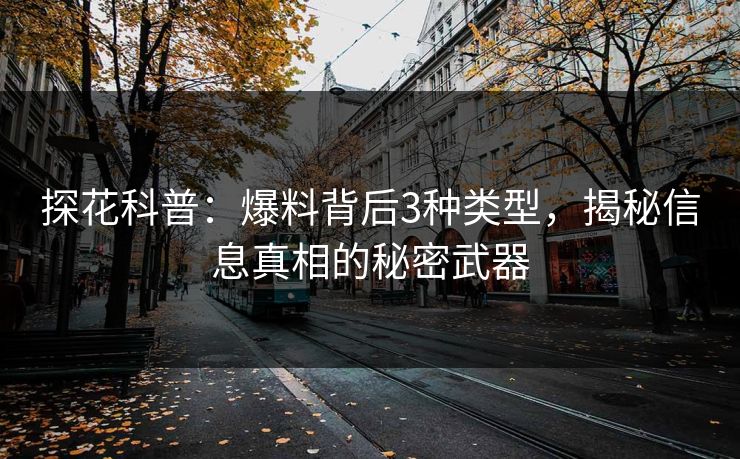 探花科普：爆料背后3种类型，揭秘信息真相的秘密武器