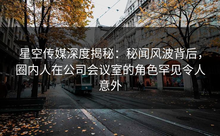 星空传媒深度揭秘：秘闻风波背后，圈内人在公司会议室的角色罕见令人意外