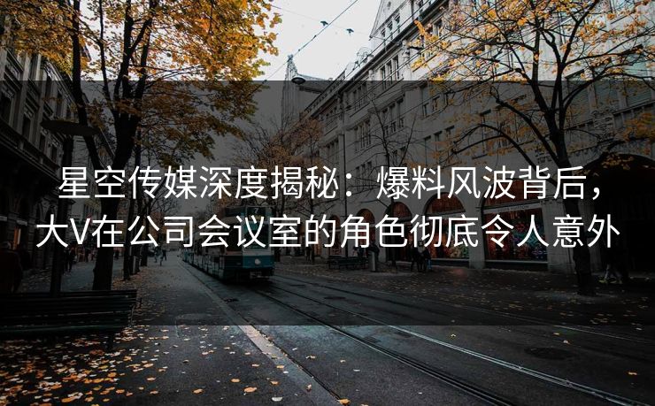 星空传媒深度揭秘：爆料风波背后，大V在公司会议室的角色彻底令人意外