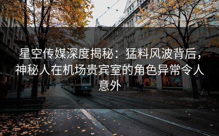 星空传媒深度揭秘：猛料风波背后，神秘人在机场贵宾室的角色异常令人意外
