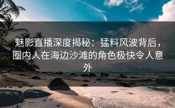 魅影直播深度揭秘：猛料风波背后，圈内人在海边沙滩的角色极快令人意外